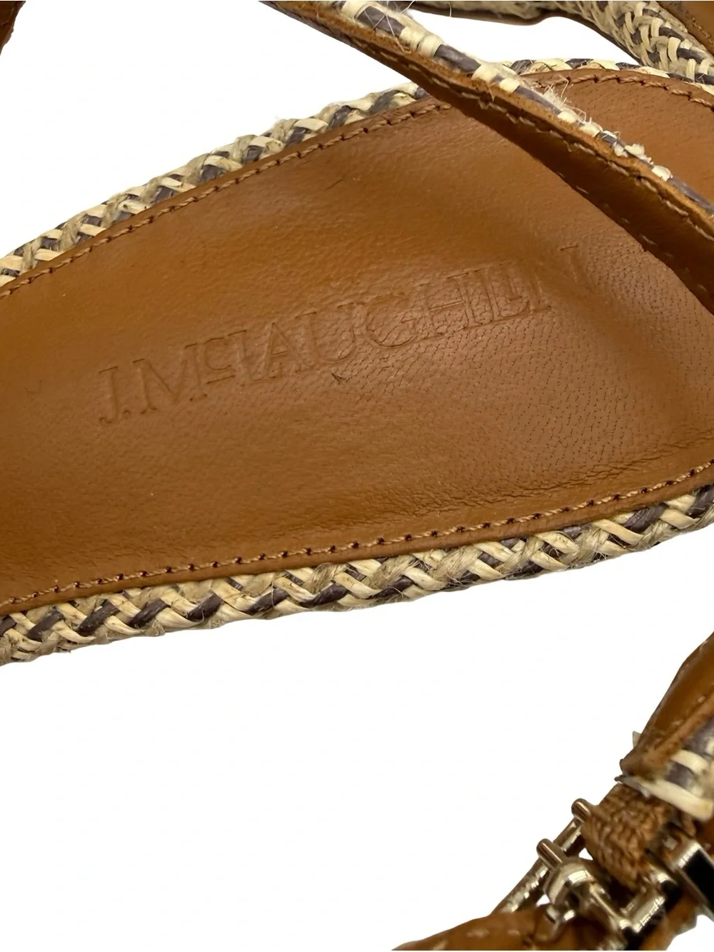 J. Mclaughlin Beige Cassidy Grasscloth Slingback Kitten Heels Size 8